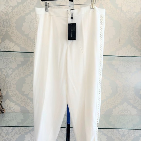 RALPH LAUREN Black Label Lamb Leather Laced Pants Style#12X1772 - Picture 1 of 8